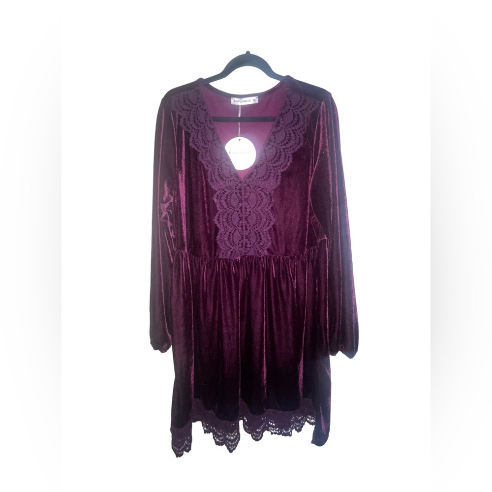 Rusttydustty 1X  crushed velvet dress NWT